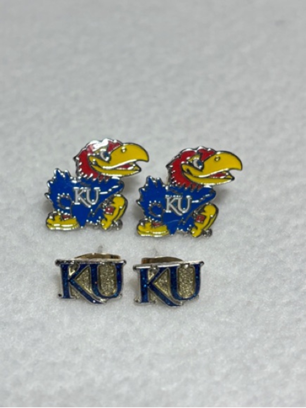University of Kansas Jayhawk Stud Earrings - Collegiate Enamel Jewelry Se